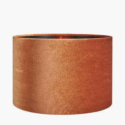 Bow 30cm Tobacco Velvet Cylinder Lampshade - thumbnail 2