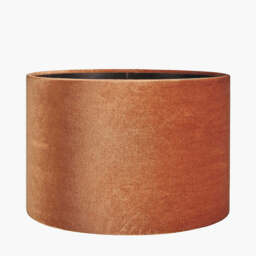 Bow 30cm Tobacco Velvet Cylinder Lampshade - thumbnail 1