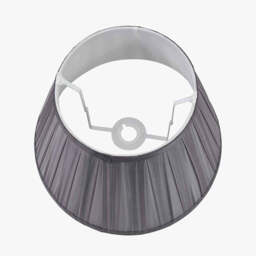 Maya 45cm Steel Grey Silk Box Pleat Tapered Lampshade - thumbnail 2