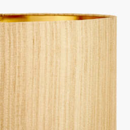 Stellan 45cm Gold Slubbed Faux Silk Gold Lined Cylinder Lampshade - thumbnail 4