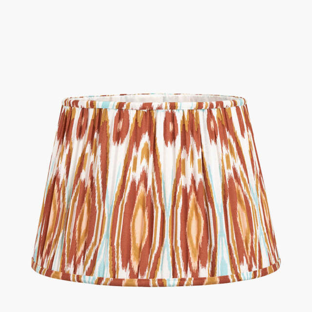 Izara 35cm Cinnamon Ikat Patterned Mushroom Pleat Tapered Lampshade - image 1