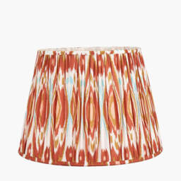 Izara 35cm Cinnamon Ikat Patterned Mushroom Pleat Tapered Lampshade - thumbnail 2