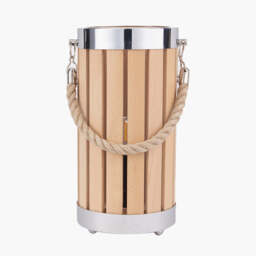 Austell Natural Wood Small Lantern Table Lamp - thumbnail 1