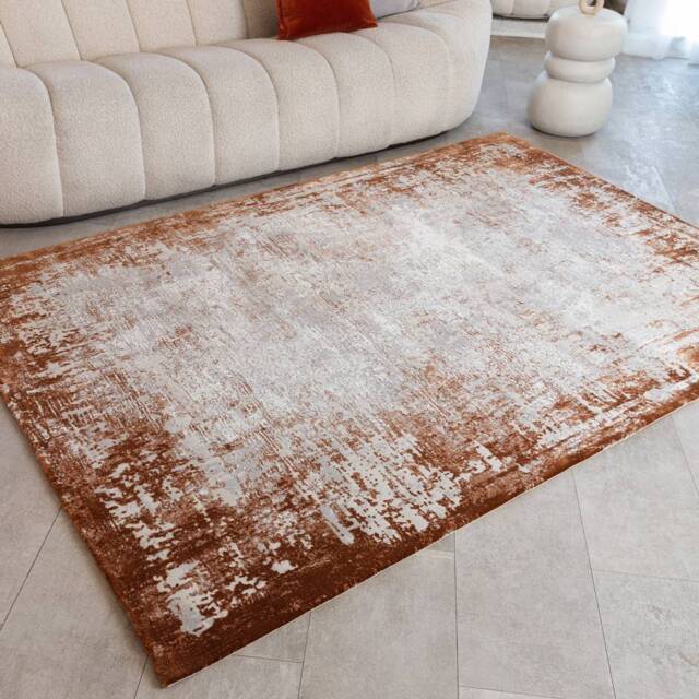 Kuza 200x290cm Border Terracotta Rug - image 1