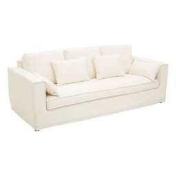 Menton 3 Seat Cream Sofa - thumbnail 2