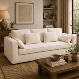 Menton 3 Seat Cream Sofa