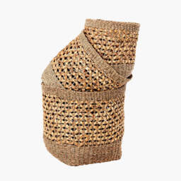 S/3 Seagrass and Water Hyacinth Natural Tall Round Baskets - thumbnail 3