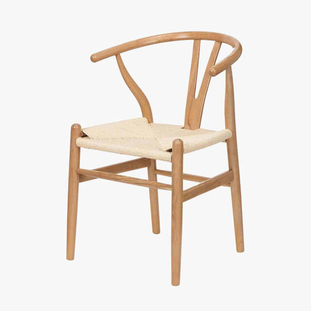 Quinn Natural Beech Wood and Natural Paper Rope Dining Chair - image 1