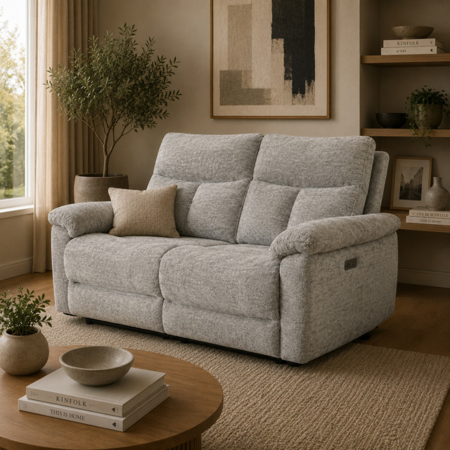 Klint Grez Lay-Z-Boy Style Fabric Power Recliner 3 Seater Sofa - image 1