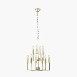 Giry Antique Silver Leaf Metal Multii Arm Chandelier Pendant - thumbnail 2