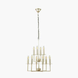 Giry Antique Silver Leaf Metal Multii Arm Chandelier Pendant - thumbnail 1