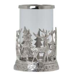 Silver Stag Scene Hurricane Lantern - thumbnail 3