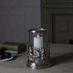 Silver Stag Scene Hurricane Lantern - thumbnail 5