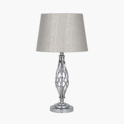 Jenna Silver Metal Twist Detail Table Lamp - thumbnail 1