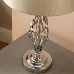 Jenna Silver Metal Twist Detail Table Lamp - thumbnail 3