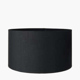 Harry 40cm Black Cotton Mix Cylinder Lampshade - thumbnail 1