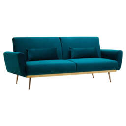 Hatton Green Velvet Sofa Bed - thumbnail 2