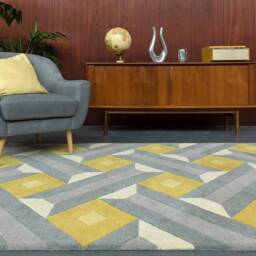 Reef Runner 066x200cm RF01 Motif Ochre Grey Rug - thumbnail 1