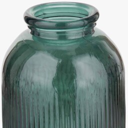 Sea Green Recycled Glass Ribbed Vase Tall - thumbnail 3