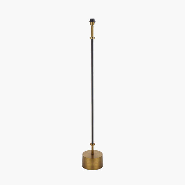 Antoine Black Croc and Antique Brass Metal Floor Lamp Base - image 1