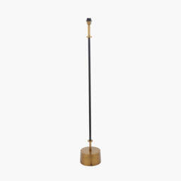 Antoine Black Croc and Antique Brass Metal Floor Lamp Base - thumbnail 3