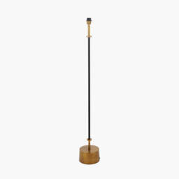 Antoine Black Croc and Antique Brass Metal Floor Lamp Base - thumbnail 2