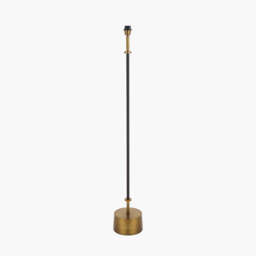 Antoine Black Croc and Antique Brass Metal Floor Lamp Base - thumbnail 1