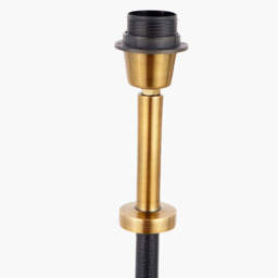 Antoine Black Croc and Antique Brass Metal Floor Lamp Base - thumbnail 4