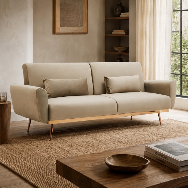 Hatton Mink Velvet Sofa Bed - image 1