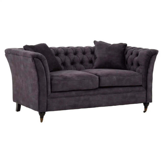 Sabrina Two Seat Grey Velvet Sofa - image 1