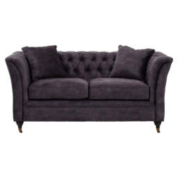 Sabrina Two Seat Grey Velvet Sofa - thumbnail 4