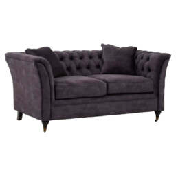 Sabrina Two Seat Grey Velvet Sofa - thumbnail 1