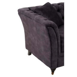 Sabrina Two Seat Grey Velvet Sofa - thumbnail 3