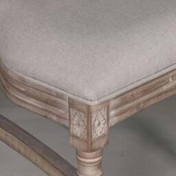 Wooden Louis Upholstered Square Rattan Back Dining Chair - thumbnail 2