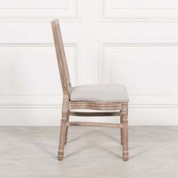 Wooden Louis Upholstered Square Rattan Back Dining Chair - thumbnail 3
