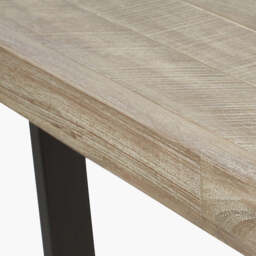 Marca Sand Wash Acacia Wood and Black Metal Dining Table - thumbnail 5