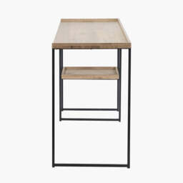 Gallery Natural Wood Veneer and Black Metal Desk - thumbnail 3