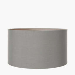 Harry 45cm Steel Grey Cotton Mix Cylinder Lampshade - thumbnail 2