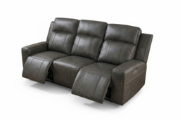 Barcelona Electric Recliner Sofa Grey 3 Seater - thumbnail 2