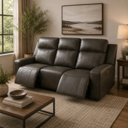 Barcelona Electric Recliner Sofa Grey 3 Seater - thumbnail 1