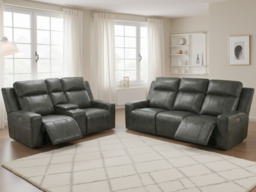 Barcelona Electric Recliner Sofa Grey 3 Seater - thumbnail 5