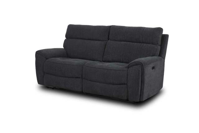 Atlanta Black Lay-Z-Boy Style Fabric Power Recliner 2 Seater Sofa - image 1