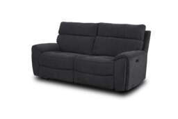 Atlanta Black Lay-Z-Boy Style Fabric Power Recliner 2 Seater Sofa - thumbnail 1