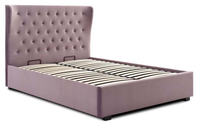 Athena Heather Velvet Super King Kensington Ottoman Bed Velvet - image 1