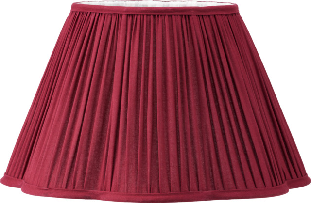 Malia 40cm Mulberry Red Mushroom Pleat Scalloped Tapered Lamp Shade