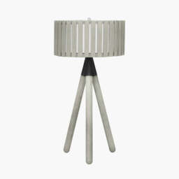 Rabanne Slatted Antique Wood Tripod Table Lamp - thumbnail 3