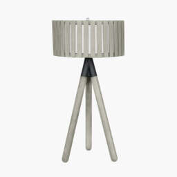 Rabanne Slatted Antique Wood Tripod Table Lamp - thumbnail 1