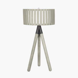 Rabanne Slatted Antique Wood Tripod Table Lamp - thumbnail 2