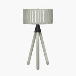 Rabanne Slatted Antique Wood Tripod Table Lamp - thumbnail 4
