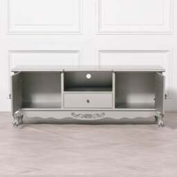 French Antique Silver Large Cabinet TV Unit - thumbnail 2